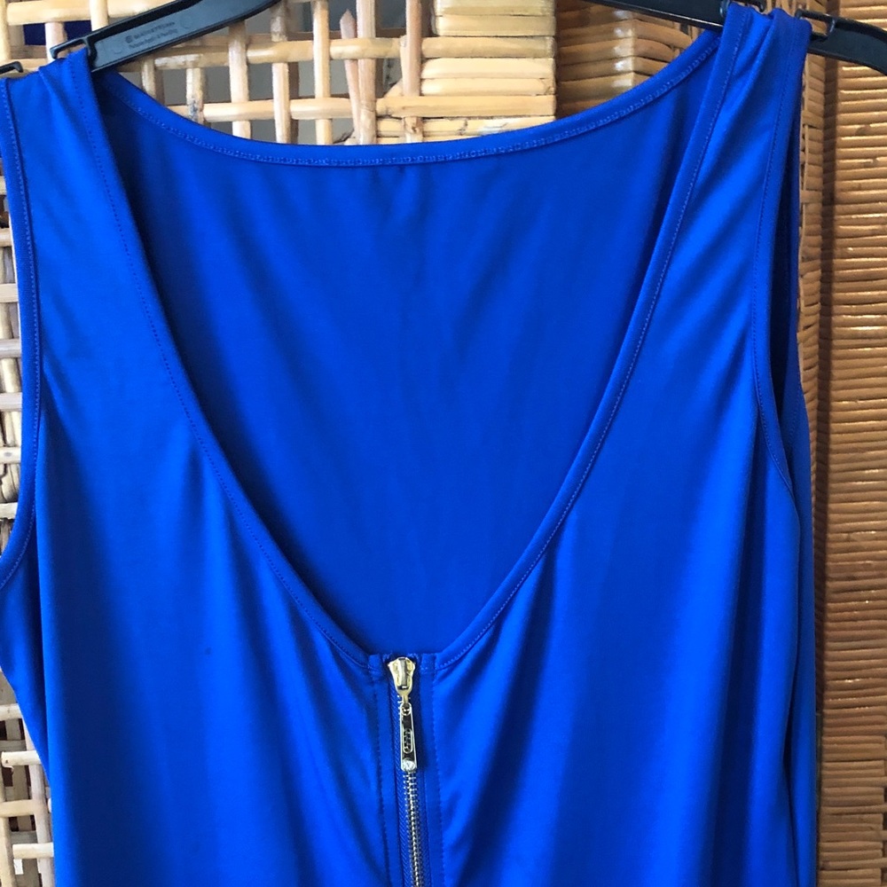 Royal Blue Sexy $ Sophisticated Zipper Front Dress - Picture 4 of 6
